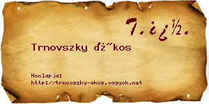 Trnovszky Ákos névjegykártya